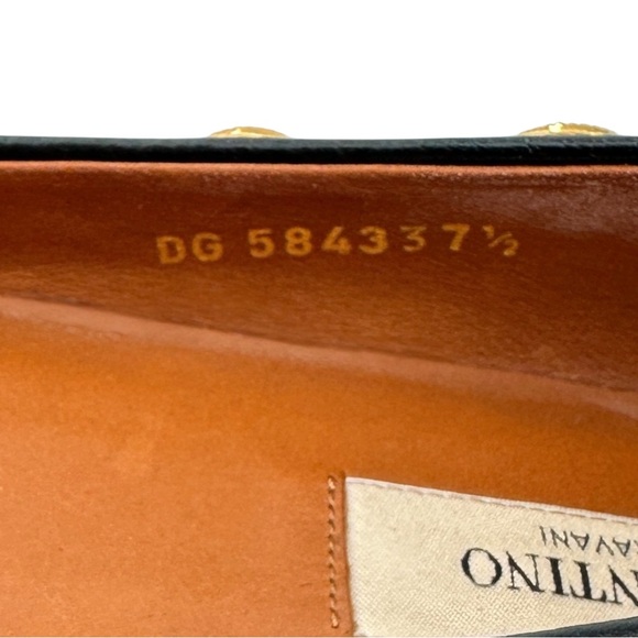 Valentino Garavani Rockstud Black Coin Embellished Leather Ballet Flats sz 37.5 - Picture 12 of 13